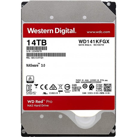 Western Digital 14TB WD Red Pro NAS Disco duro interno